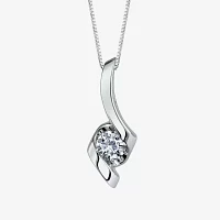 Womens Diamond Accent Natural White 14K Gold Pendant Necklace