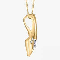 Womens 1/4 CT. T.W. Natural White Diamond 10K Gold Pendant Necklace