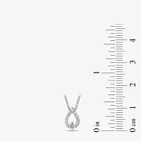 (I1-I2/ H) Womens 1/6 CT. T.W. Lab Grown White Diamond Sterling Silver Pear Pendant Necklace