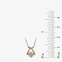 Diamond Blossom Womens 1/10 CT. T.W. Lab Grown White Diamond 14K Gold Over Silver Flower Pendant Necklace