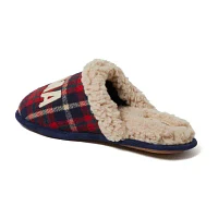 Dearfoams Mama Bear Plaid Scuff Womens Slip-On Slippers