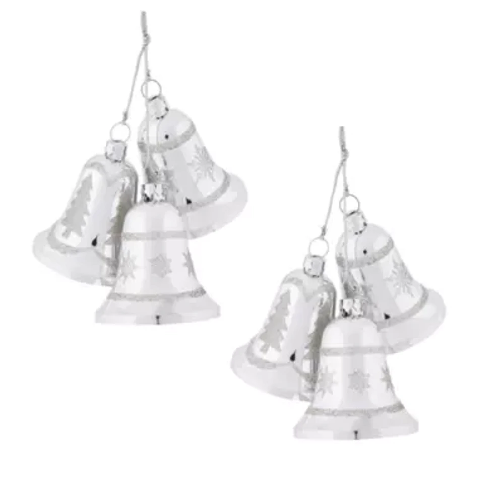 North Pole Trading Co. Silver Bells Set 2-pc. Christmas Ornament