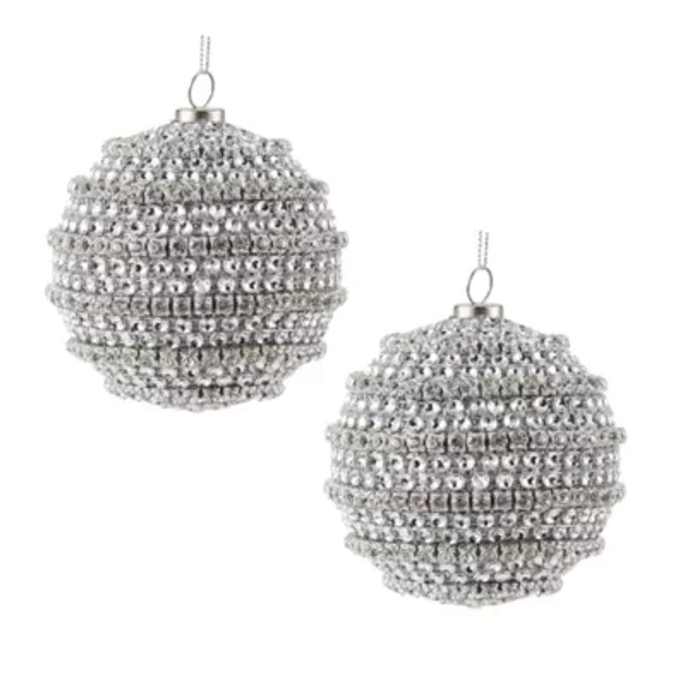 North Pole Trading Co. Rhinestone Ball Set 2-pc. Christmas Ornament