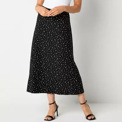 Black Label by Evan-Picone Knit Womens Mid Rise Maxi Skirt