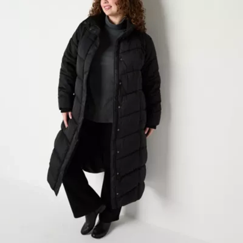 St. John's Bay Womens Plus Heavyweight Puffer Jacket