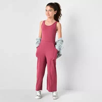 Xersion Cargo Little & Big Girls Sleeveless Jumpsuit