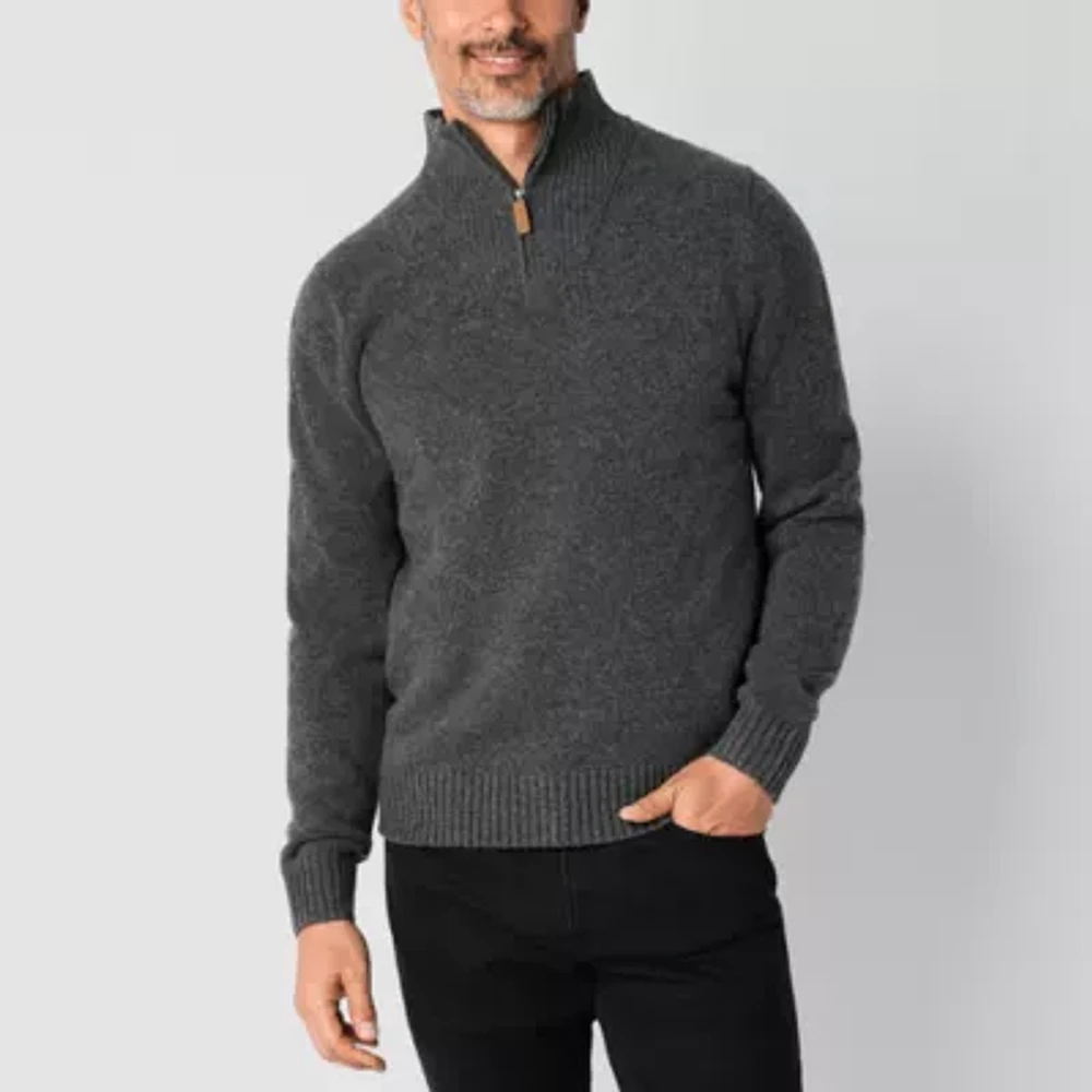 St. John's Bay Cozy Mens Long Sleeve Quarter-Zip Pullover