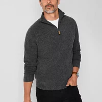 St. John's Bay Cozy Mens Long Sleeve Quarter-Zip Pullover