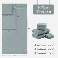 Madison Park Signature Turkish Oversized Cotton Solid 6-pc. Bath Towel Set