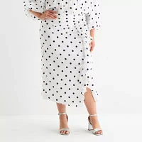 Worthington Womens Mid Rise Long Pencil Skirt-Plus