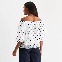 Worthington Womens Off The Shoulder Blouse