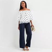 Worthington Womens Off The Shoulder Blouse