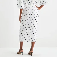 Worthington Womens Shirred Midi Skirt