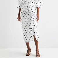 Worthington Womens Shirred Midi Skirt