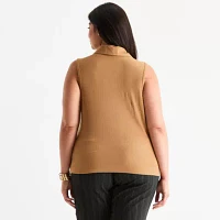 Worthington Womens Plus Y Neck Sleeveless Tank Top
