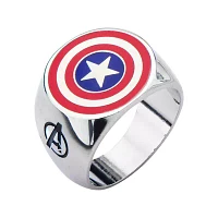 Marvel Captain America Shield Mens Stainless Steel Ring