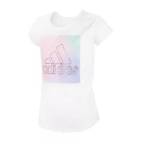 adidas Big Girls Round Neck Short Sleeve Graphic T-Shirt