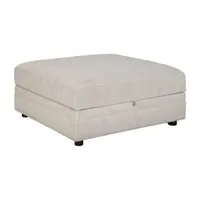 Signature Design by Ashley® Neira Fog Living Room Collection Upholstered Storage Ottoman