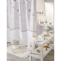 Avanti Macrame Shells Shower Curtain