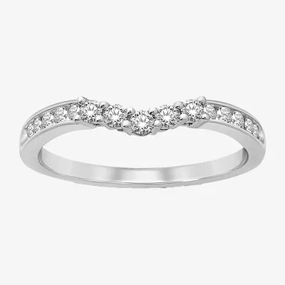 1/3 CT. T.W. Genuine White Diamond 10K White Gold Wedding Band