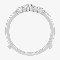 Womens 1/4 CT. T.W. Natural White Diamond 14K Gold Ring Guard