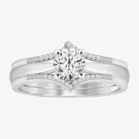 Womens 1/7 CT.T.W. Natural Diamond 10K or 14K White Gold Ring Guard