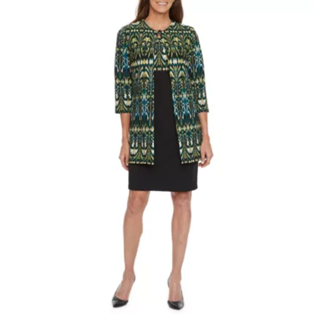 Danny & Nicole Womens Geo Linear Jacket Dress