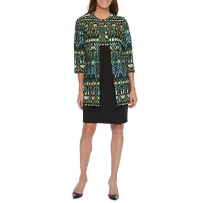 Danny & Nicole Womens Geo Linear Jacket Dress