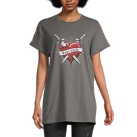 Love Hurts Juniors Womens Oversized Graphic T-Shirt