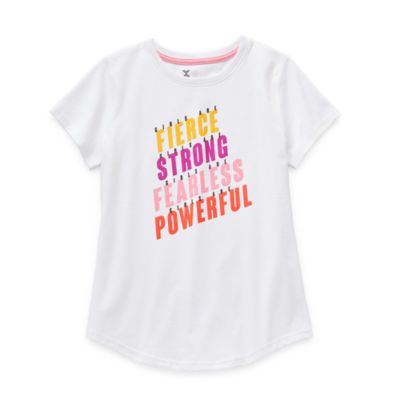 Xersion Little & Big Girls Crew Neck Short Sleeve Graphic T-Shirt