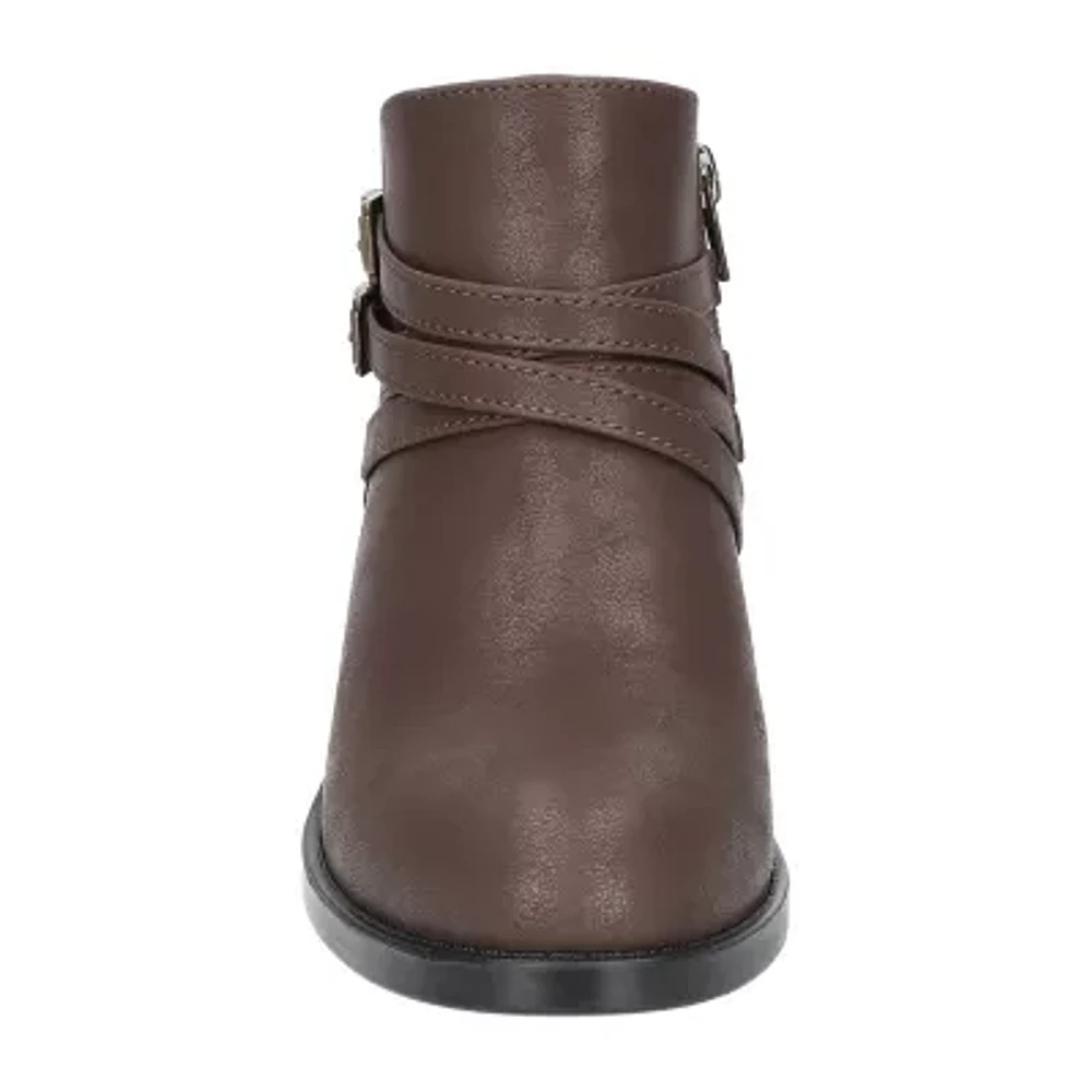 Easy Street Womens Kory Stacked Heel Booties