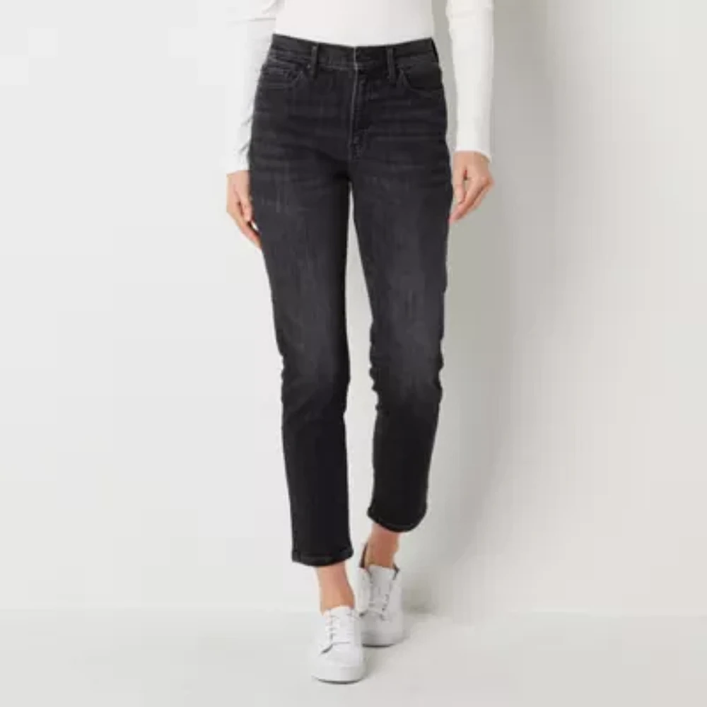 a.n.a Tall Womens High Rise Straight Leg Jean