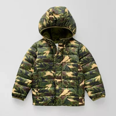 Okie Dokie Toddler Boys Adaptive Hooded Midweight Puffer Jacket