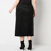 Worthington Womens High Rise Midi Full Skirt-Plus