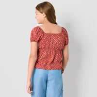 Thereabouts Little & Big Girls Square Neck Short Sleeve Blouse