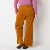 St. John's Bay Womens Mid Rise Wide Leg Corduroy Pant - Plus