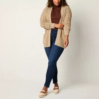 St. John's Bay Womens Long Sleeve Open Front Cardigan
