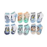 Toddler Boys 6 Pair Bluey Quarter Ankle Socks