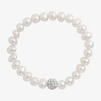 Girls Cultured Freshwater Pearl & Crystal Bracelet