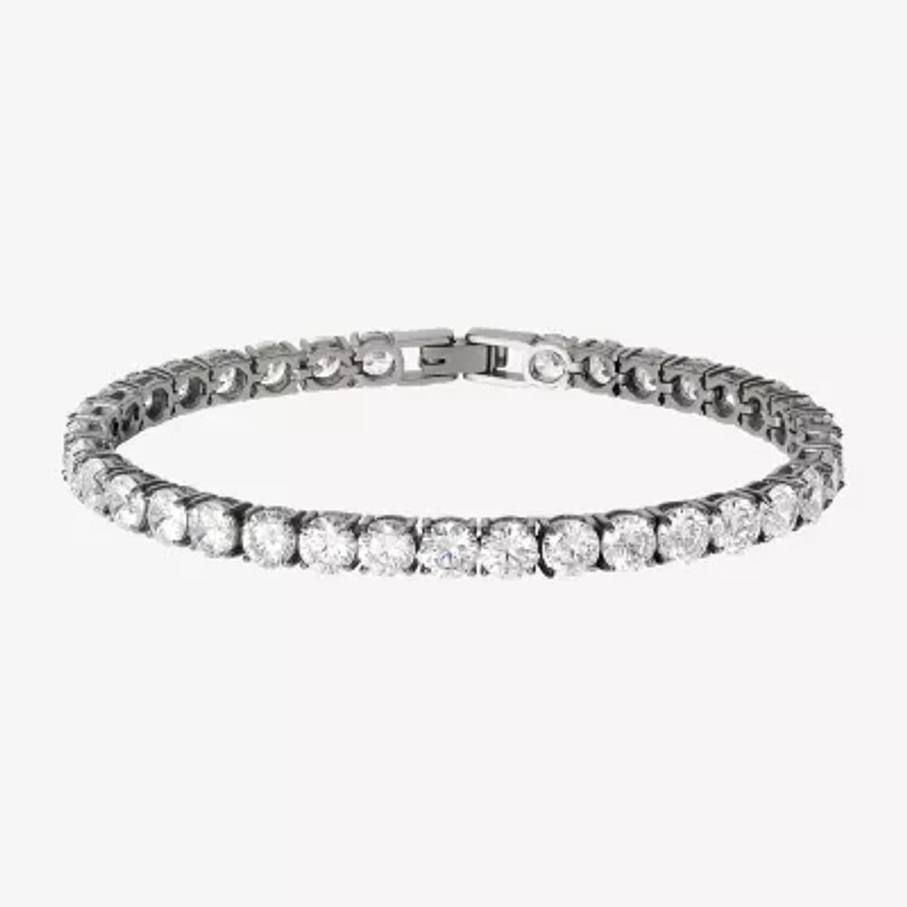 Shaquille O'Neal XLG White Cubic Zirconia Stainless Steel 9 Inch Tennis Bracelet