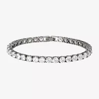 Shaquille O'Neal XLG White Cubic Zirconia Stainless Steel 9 Inch Tennis Bracelet