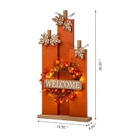 Glitzhome Fall Lighted Wooden Pumpkin Decor Thanksgiving Porch Sign