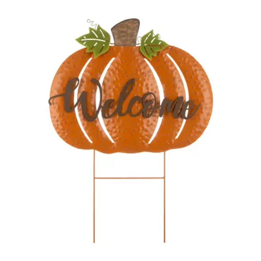 Glitzhome Fall Metal Pumpkin Thanksgiving Yard Art