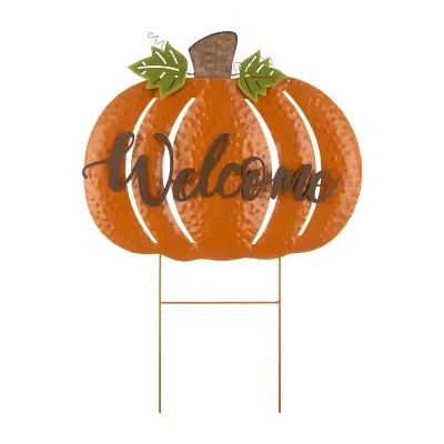 Glitzhome Fall Metal Pumpkin Thanksgiving Yard Art