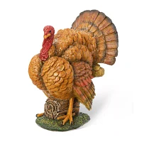 Glitzhome Harvest Resin Turkey Thanksgiving Tabletop Decor