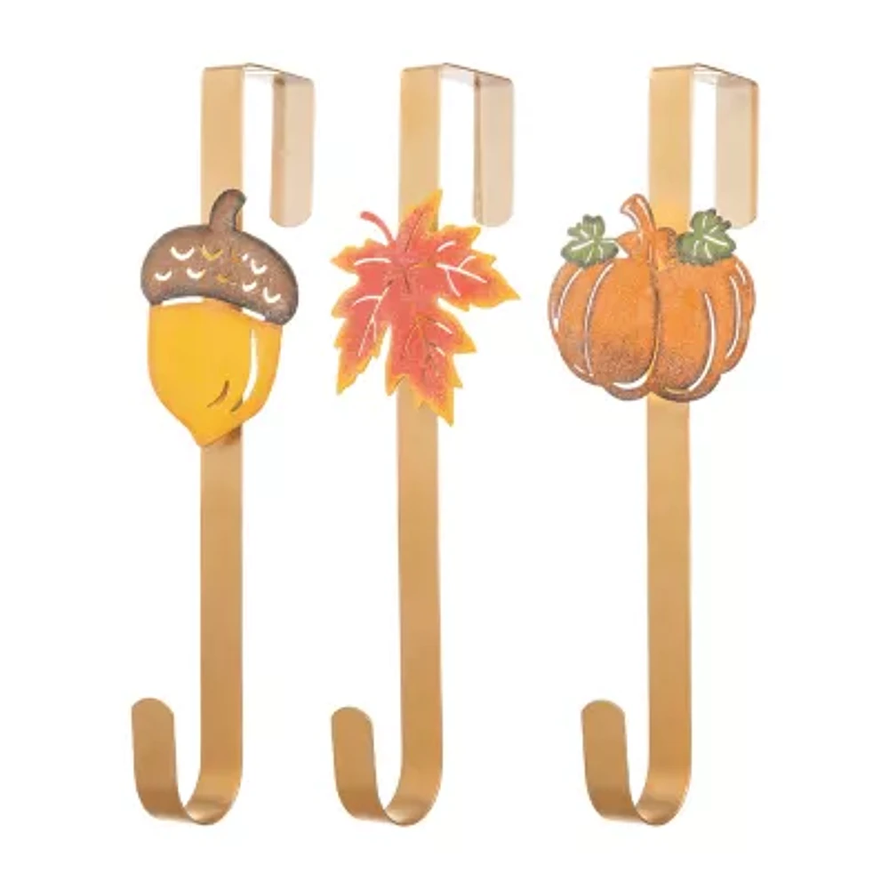 Glitzhome Fall Metal Wreath 3-pc. Wall Hook