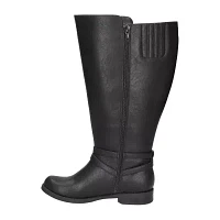 Easy Street Womens Bay Plus Wide Calf Flat Heel Riding Boots