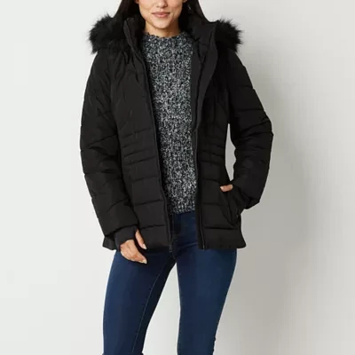 a.n.a Womens Hooded Heavyweight Puffer Jacket