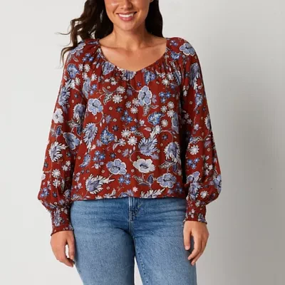 a.n.a Womens Sweetheart Neck Long Sleeve Blouse