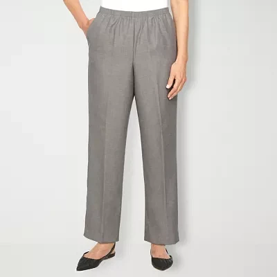 Alfred Dunner Classics Womens Mid Rise Straight Pull-On Pants